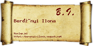 Berényi Ilona névjegykártya