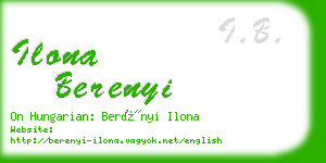 ilona berenyi business card